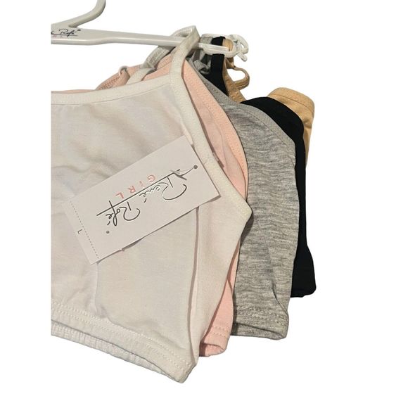 Rene Rofe Bralettes 5-Pack Girls Large Cotton Spandex Multicolor Soft Comfort - Picture 2 of 8